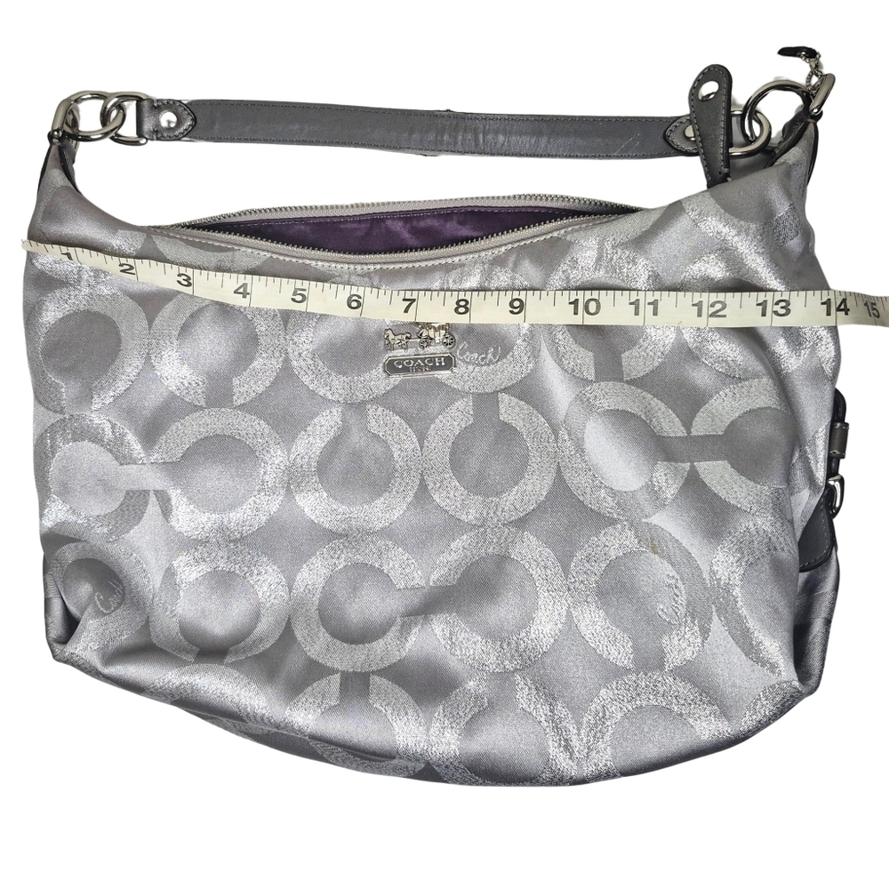 Coach Madison Maggie Op Art Shoulder Bag Silver - Picture 4 of 6